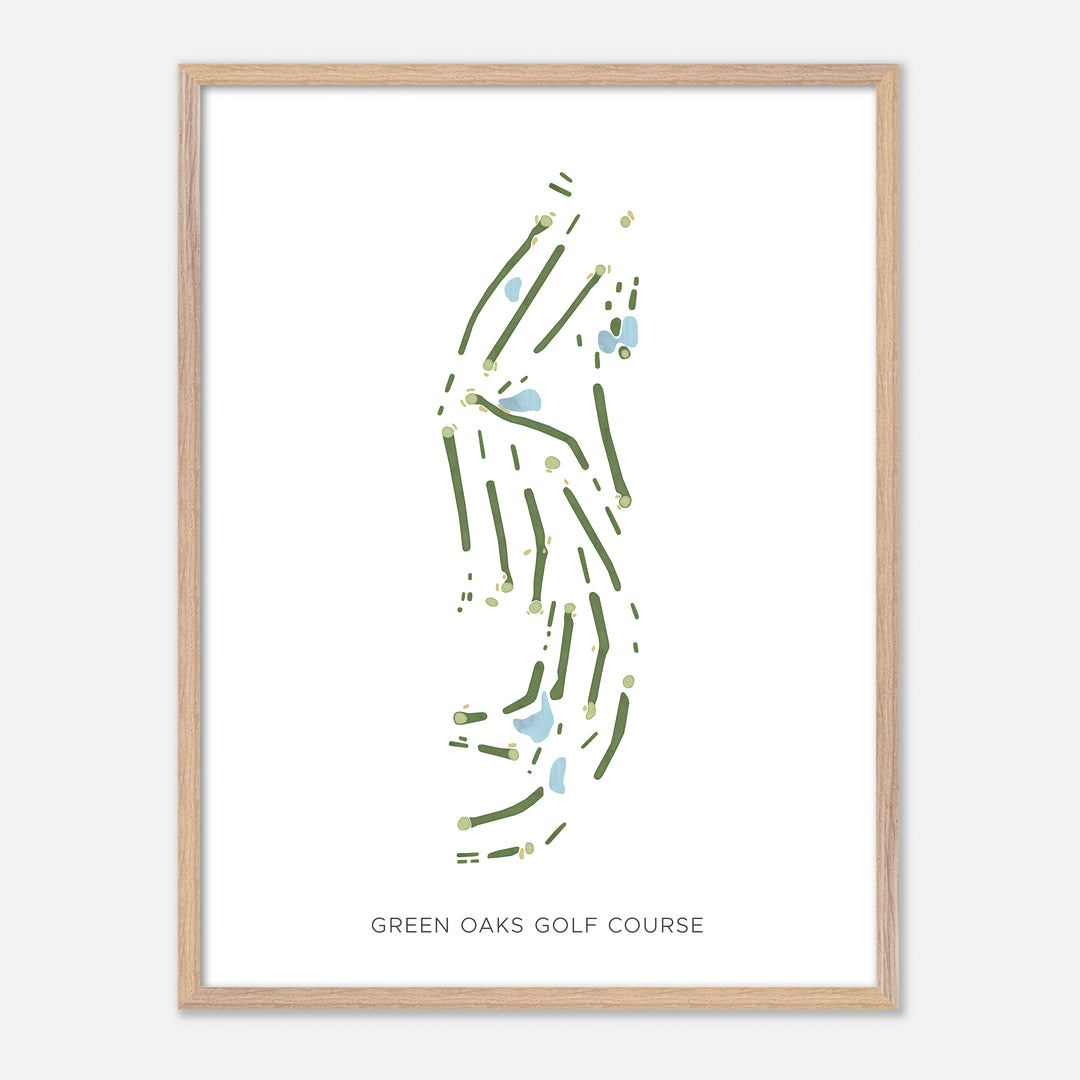 Print of Green Oaks Golf Course Modern Map