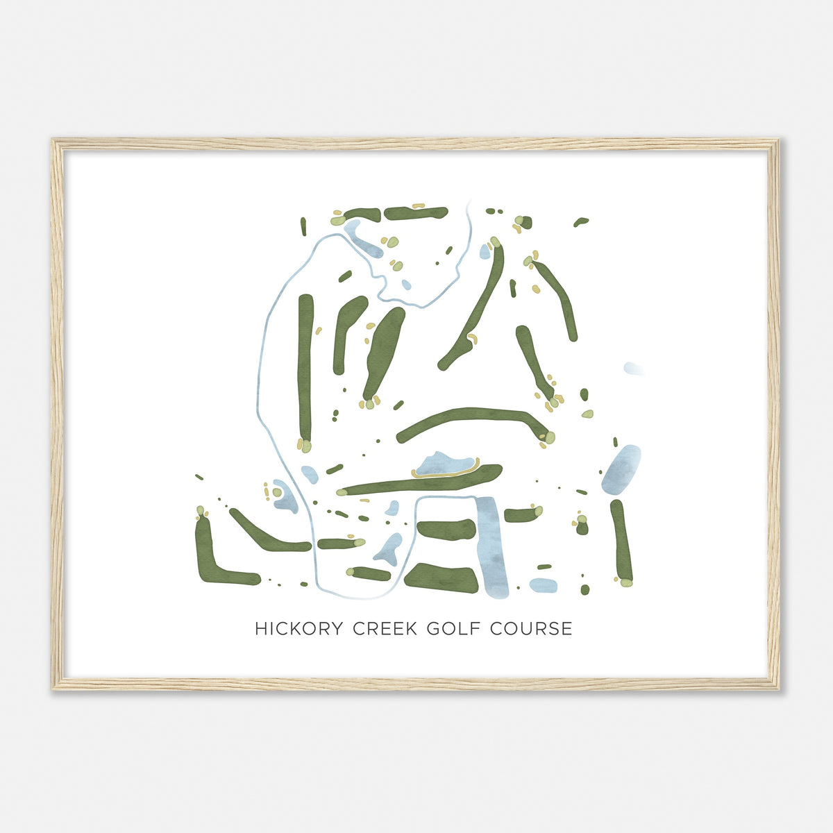 Print of Hickory Creek Golf Course Modern Map