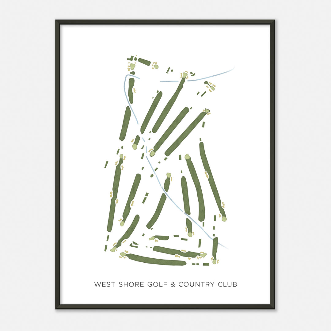 Print of West Shore Golf & Country Club Modern Map