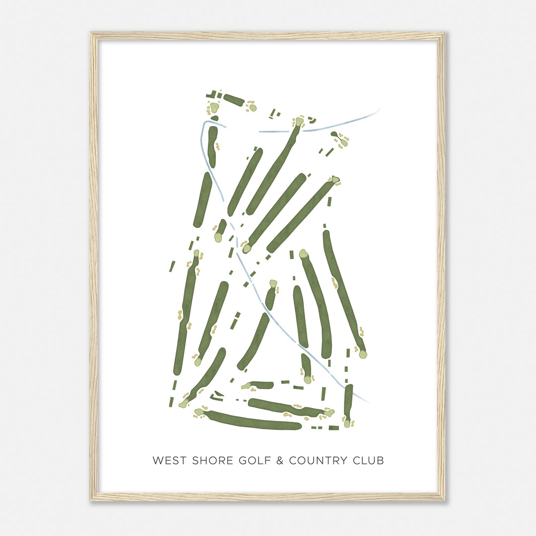 Print of West Shore Golf & Country Club Modern Map