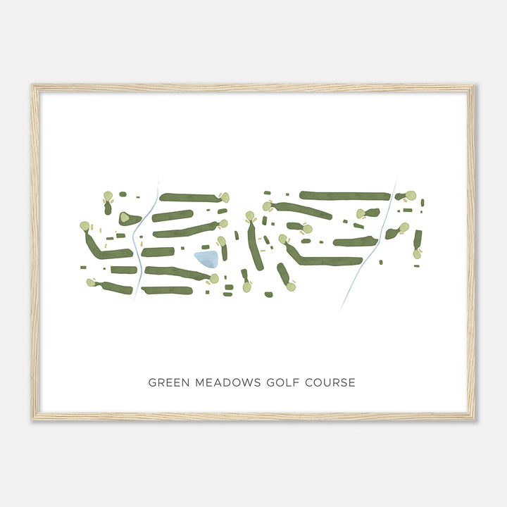 Print of Green Meadows Golf Course Modern Map