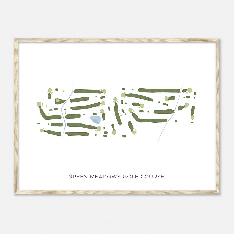 Print of Green Meadows Golf Course Modern Map
