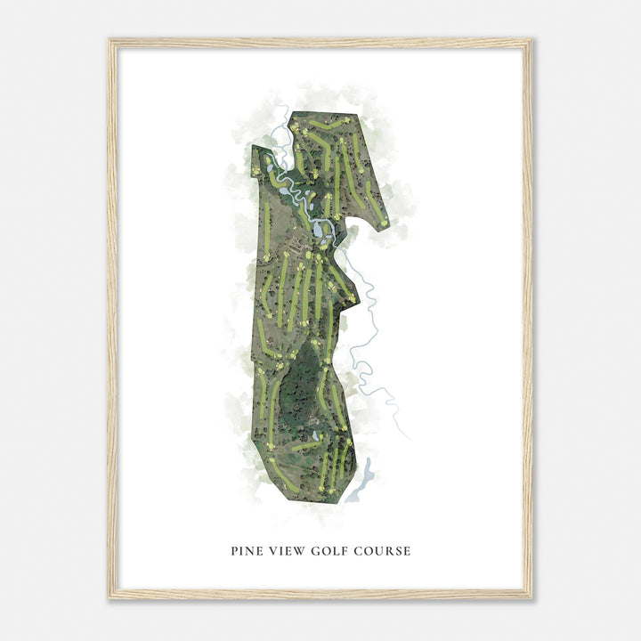 Print of Pine View Golf Course Classic Map