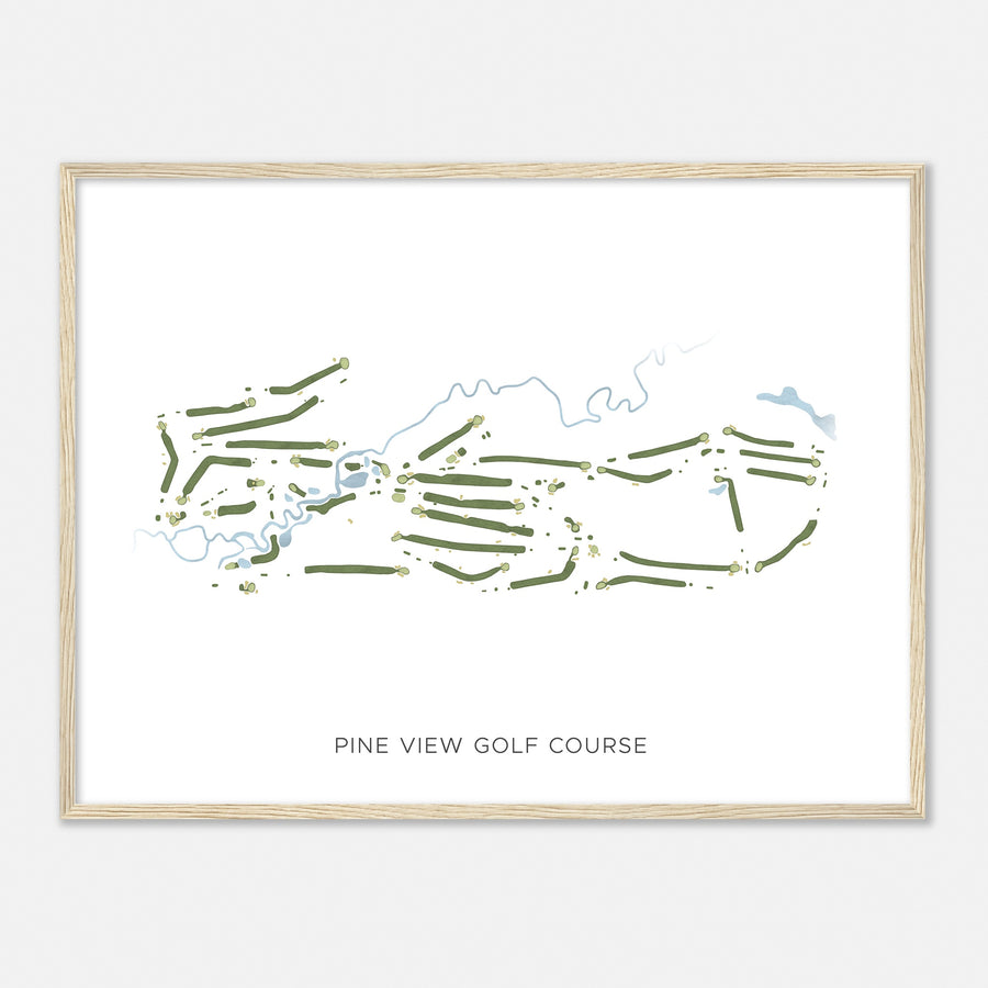 Print of Pine View Golf Course Modern Map