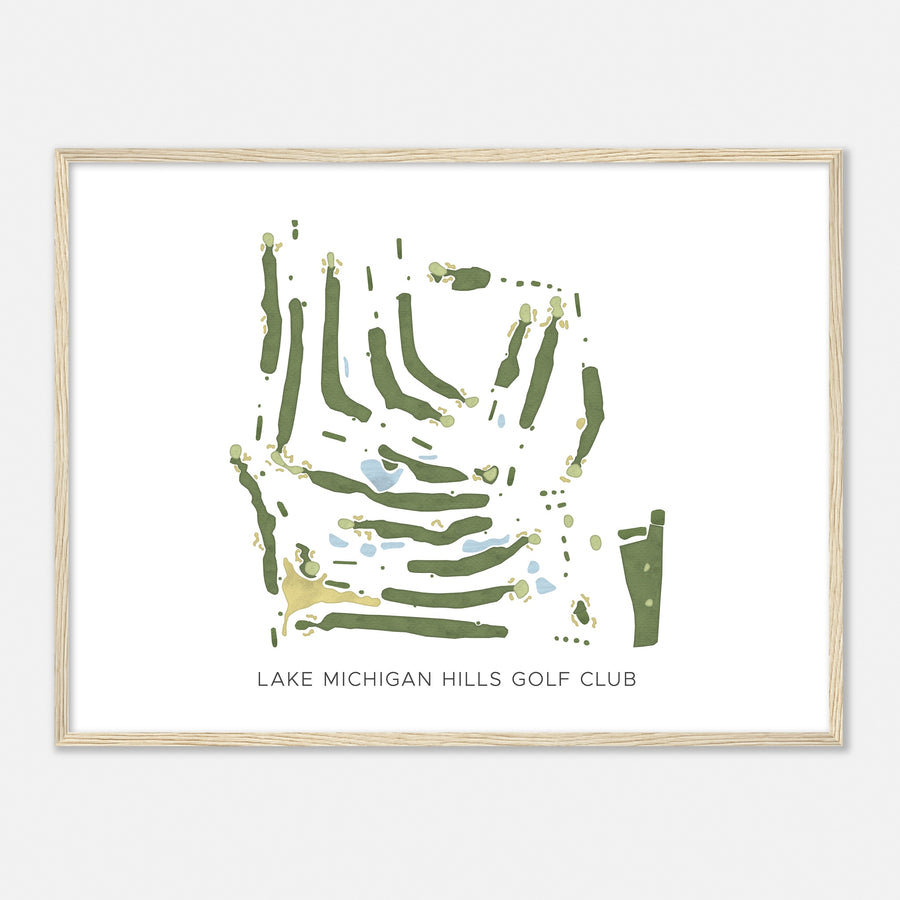 Print of Lake Michigan Hills Golf Club Modern Map