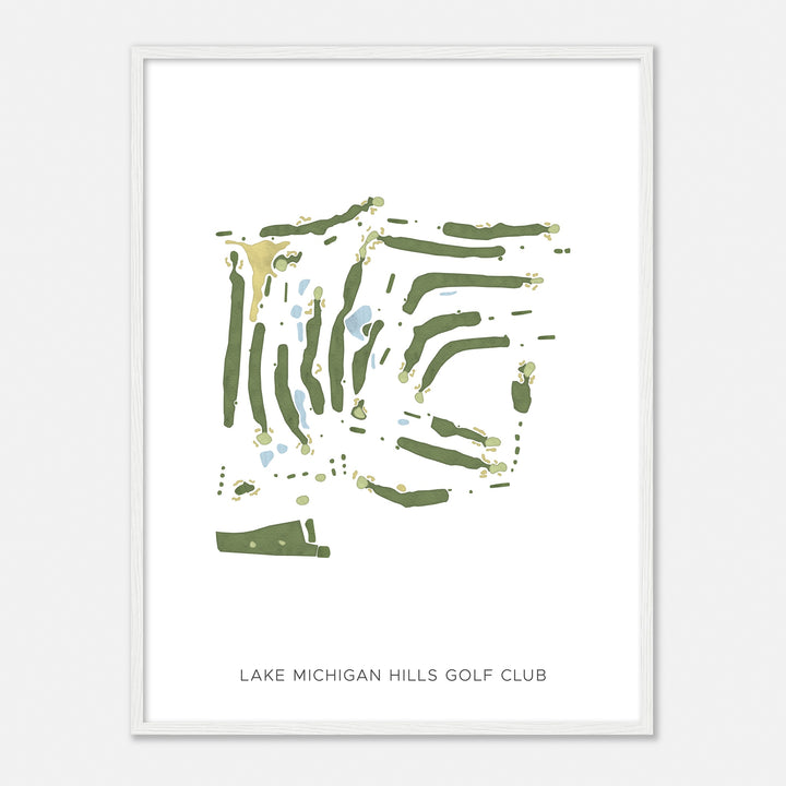 Print of Lake Michigan Hills Golf Club Modern Map
