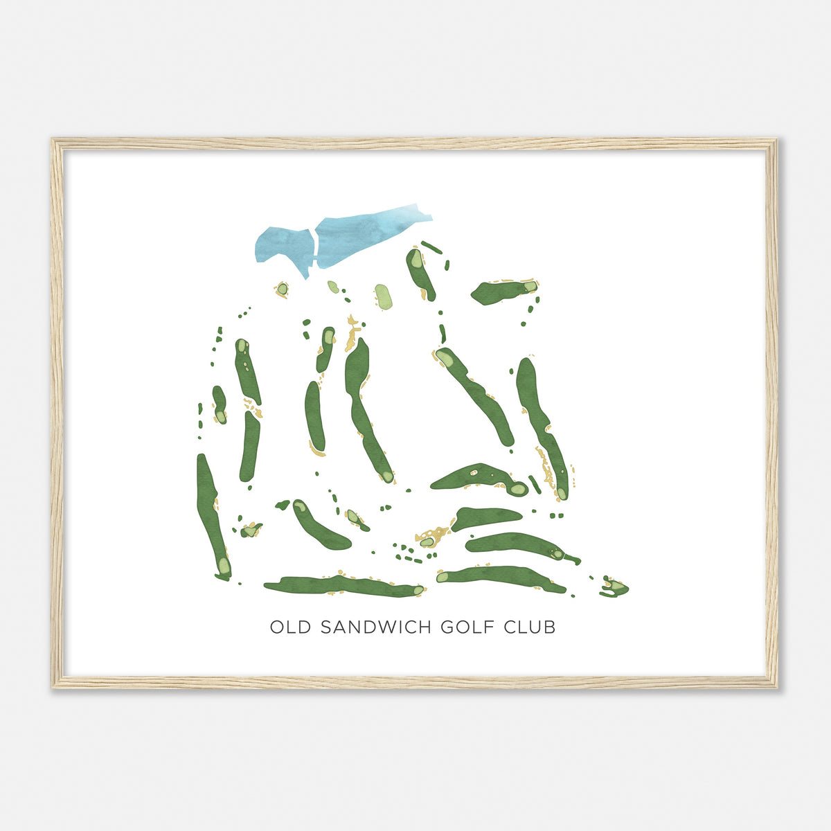 Print of Old Sandwich Golf Club Modern Map