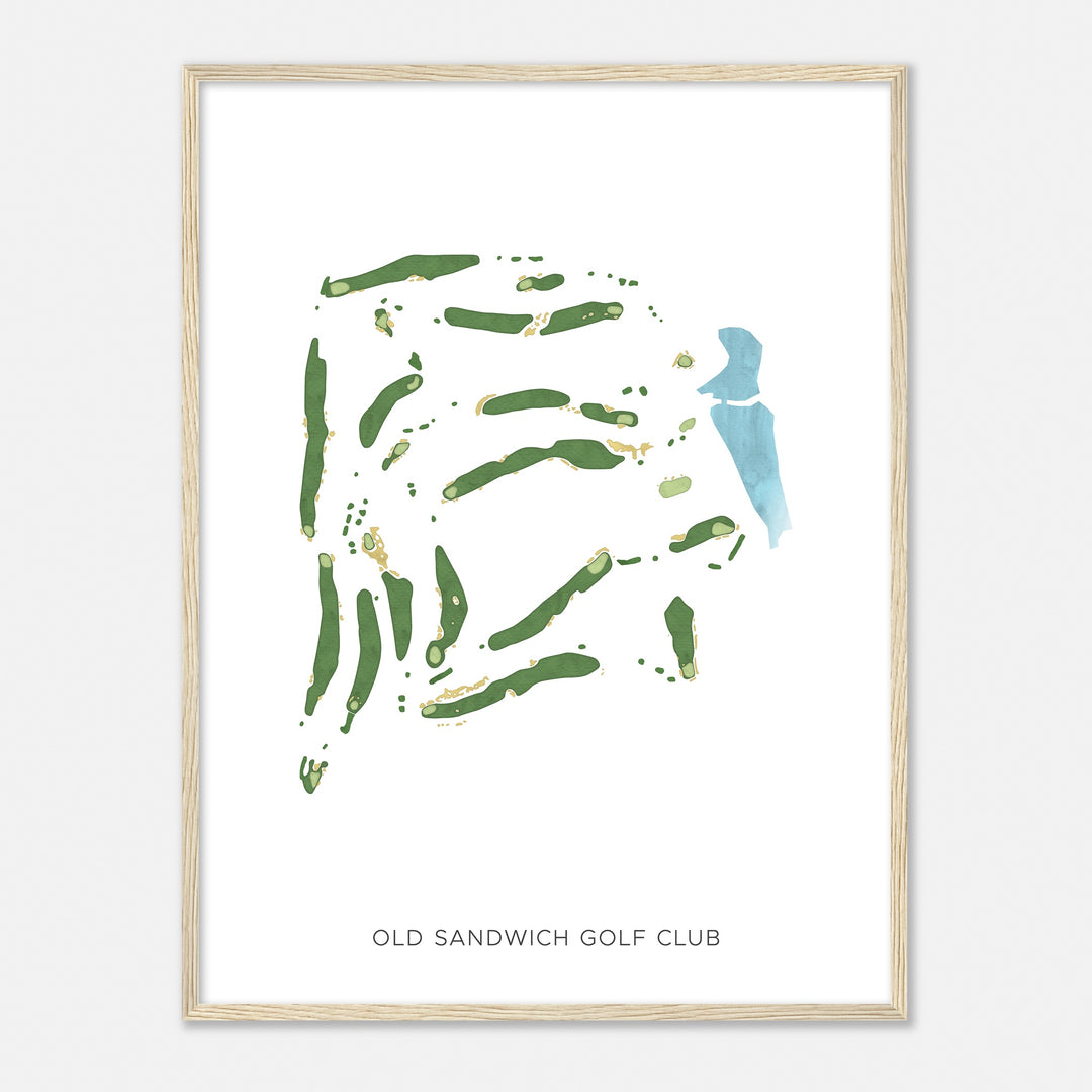 Print of Old Sandwich Golf Club Modern Map