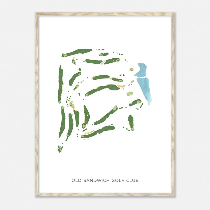 Print of Old Sandwich Golf Club Modern Map
