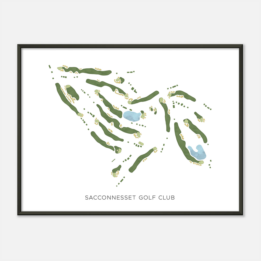 Print of Sacconnesset Golf Club Modern Map