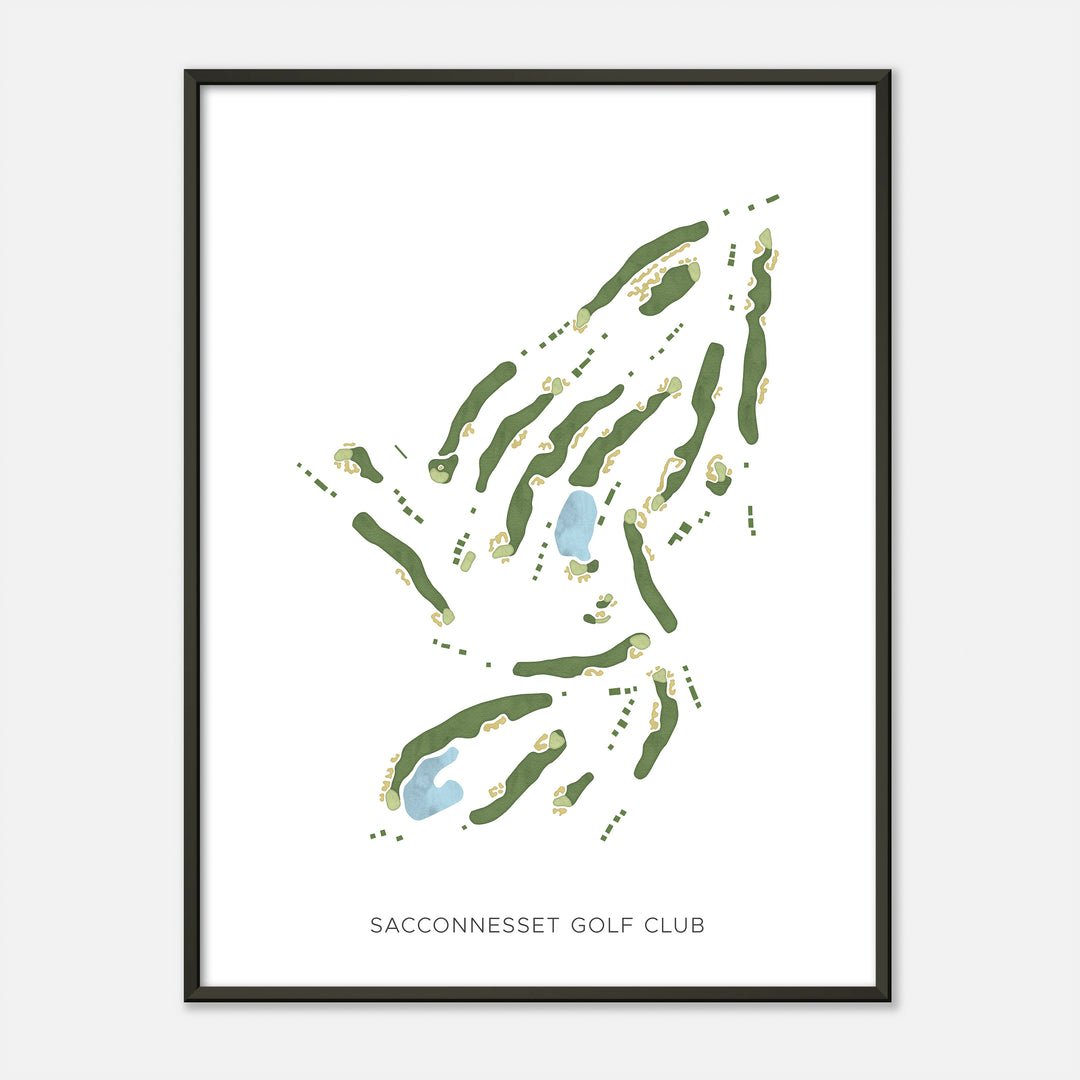 Print of Sacconnesset Golf Club Modern Map
