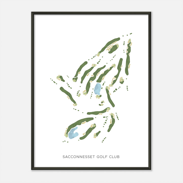 Print of Sacconnesset Golf Club Modern Map
