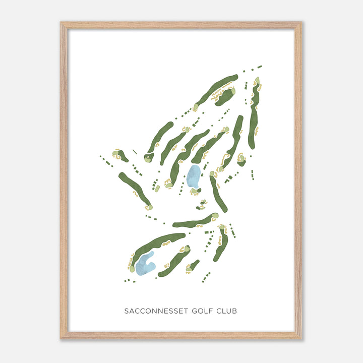 Print of Sacconnesset Golf Club Modern Map