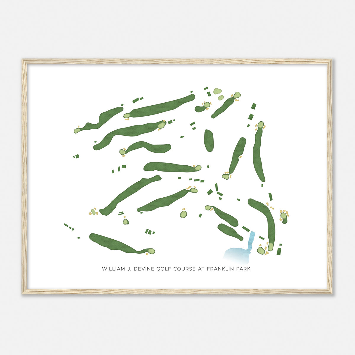 Print of William J. Devine Golf Course At Franklin Park Modern Map