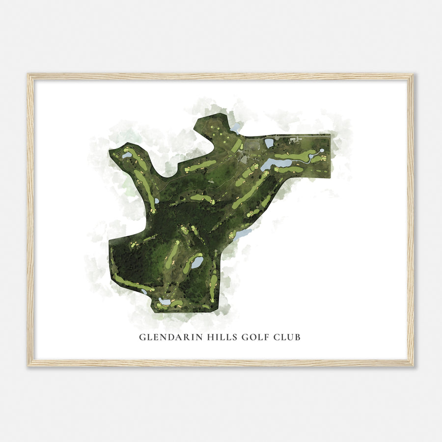 Print of Glendarin Hills Golf Club Classic Map