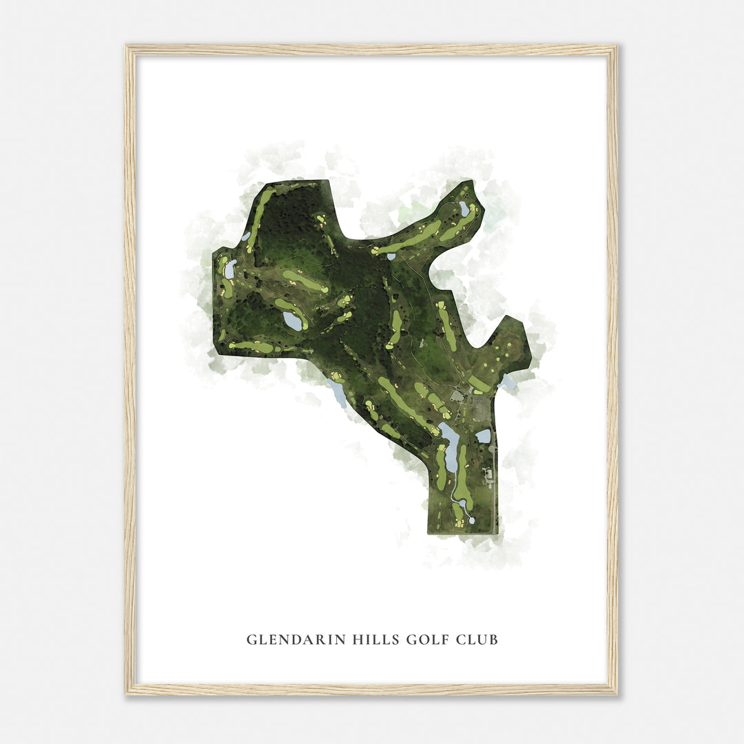Print of Glendarin Hills Golf Club Classic Map