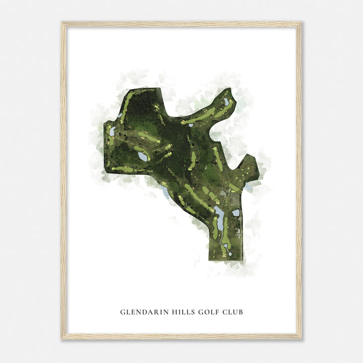 Print of Glendarin Hills Golf Club Classic Map