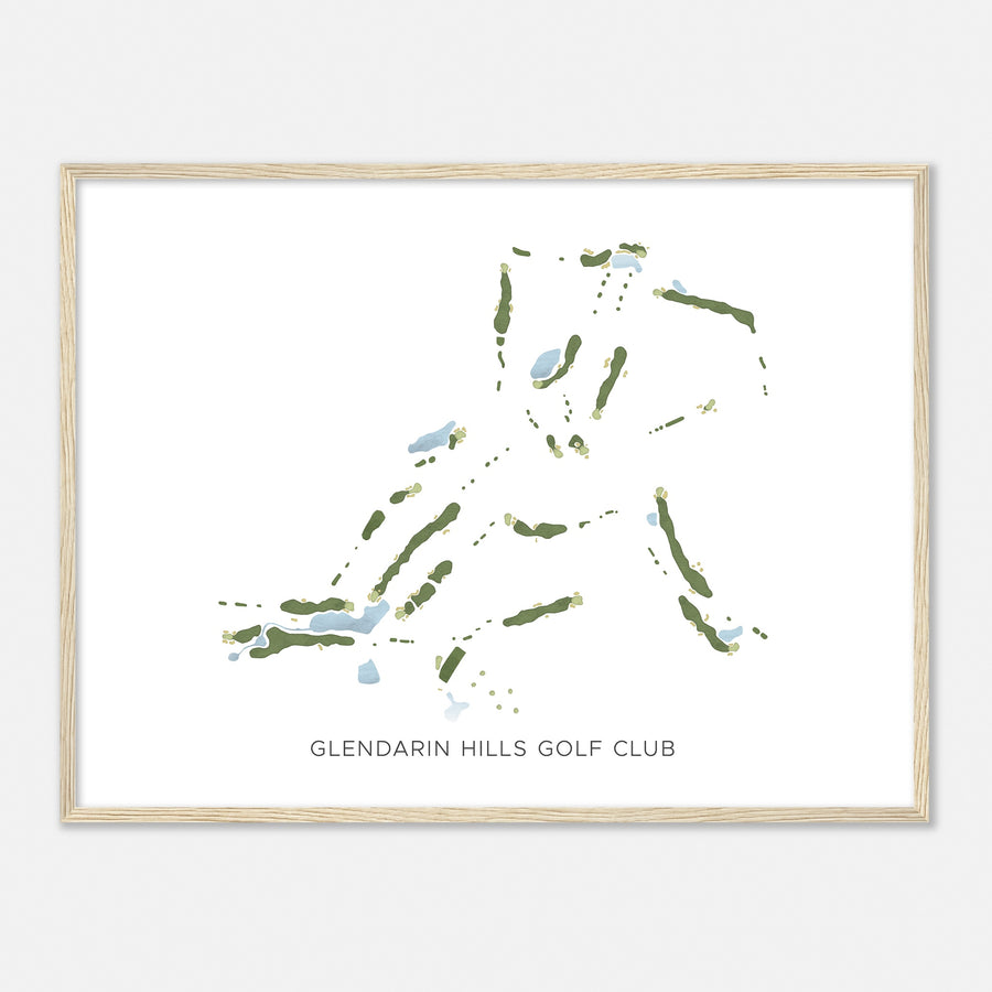 Print of Glendarin Hills Golf Club Modern Map