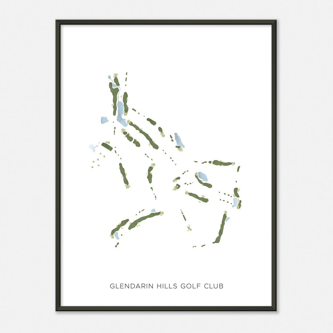 Print of Glendarin Hills Golf Club Modern Map