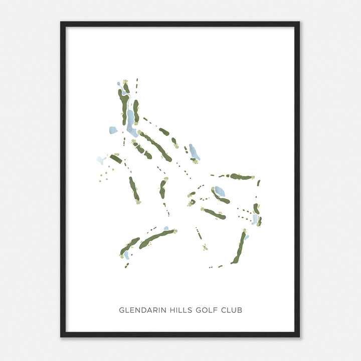 Print of Glendarin Hills Golf Club Modern Map