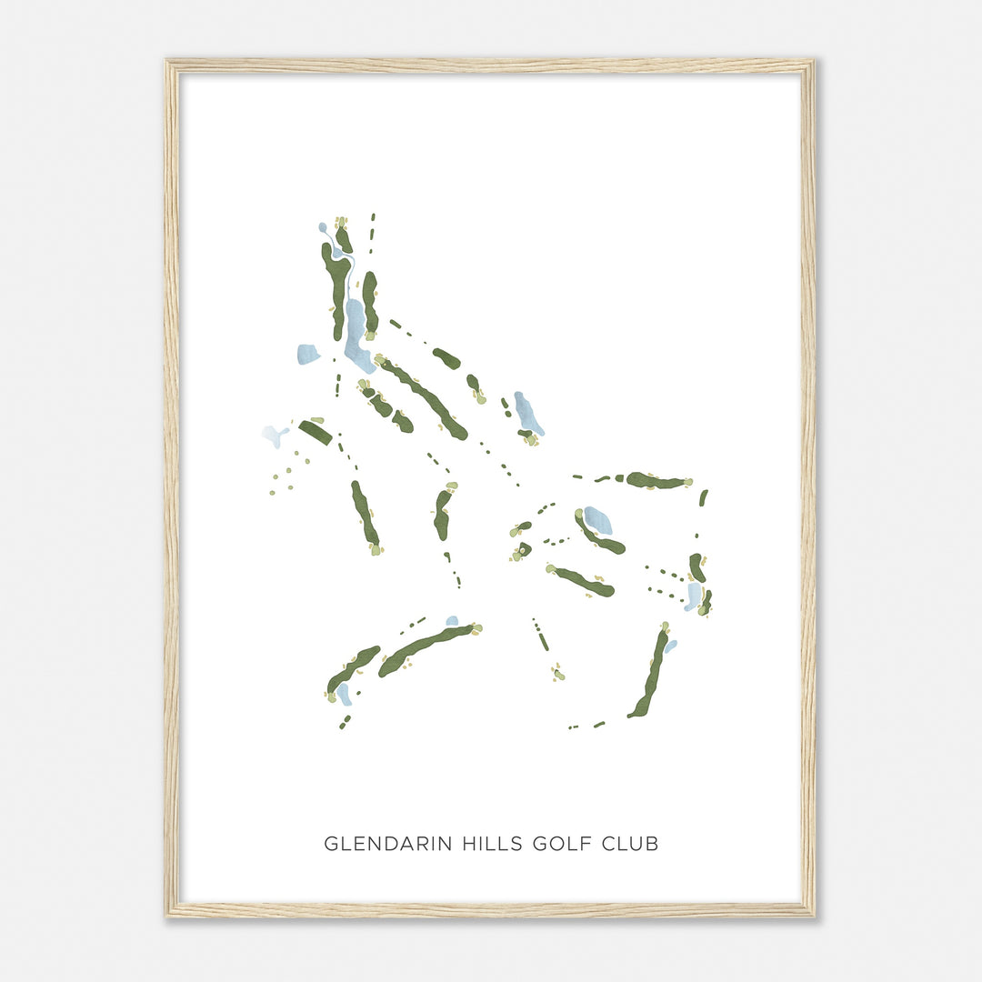 Print of Glendarin Hills Golf Club Modern Map