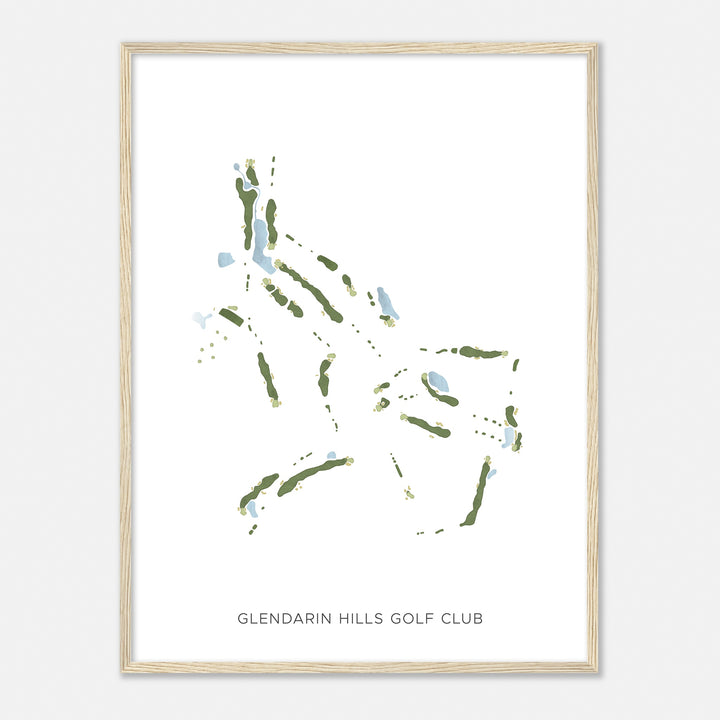 Print of Glendarin Hills Golf Club Modern Map