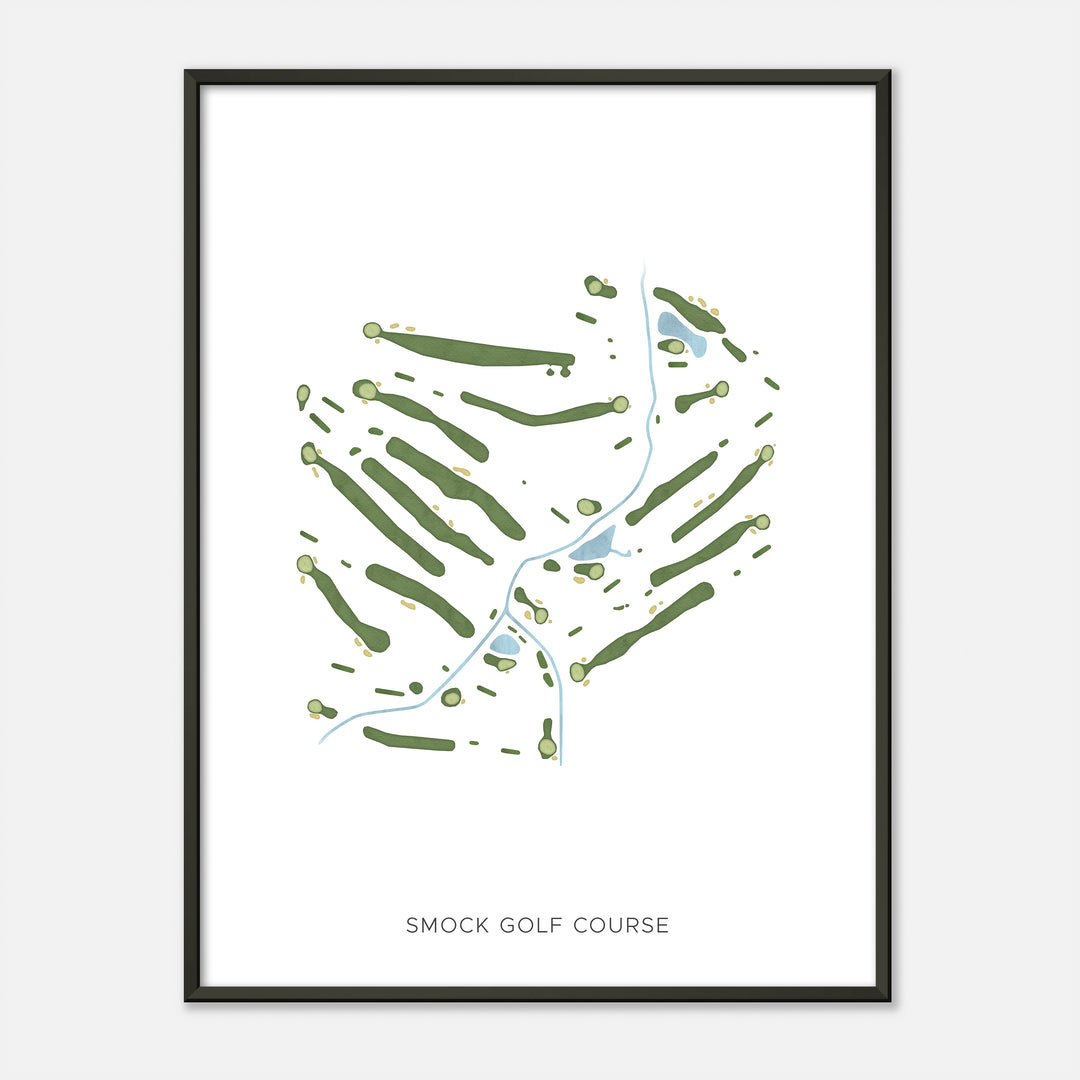 Print of Smock Golf Course Modern Map