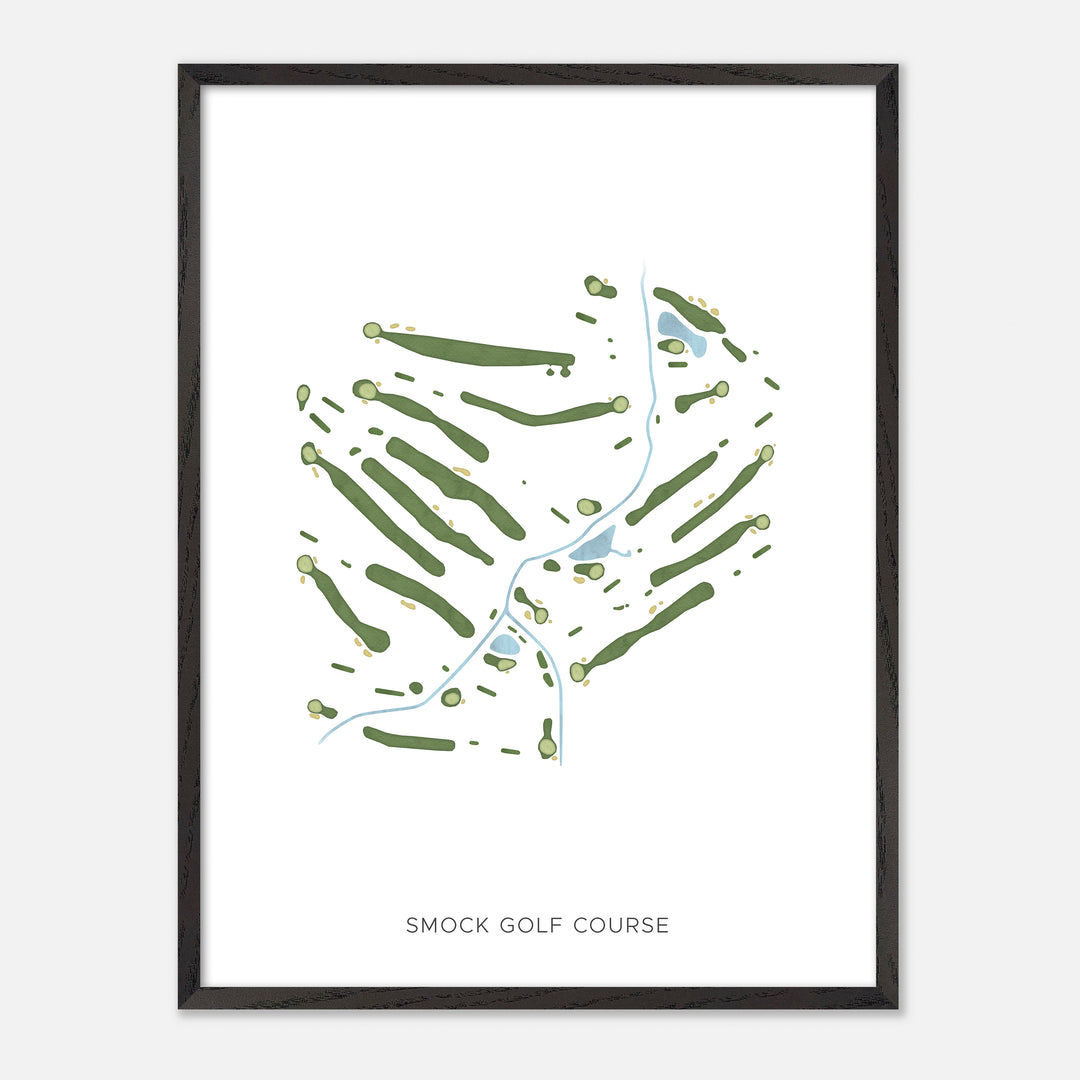 Print of Smock Golf Course Modern Map