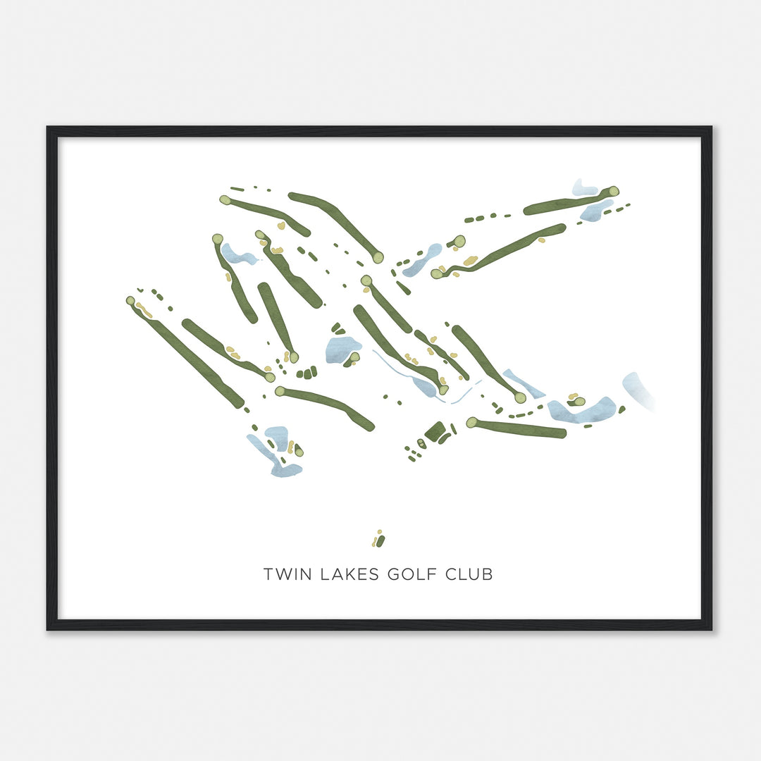 Print of Twin Lakes Golf Club Modern Map