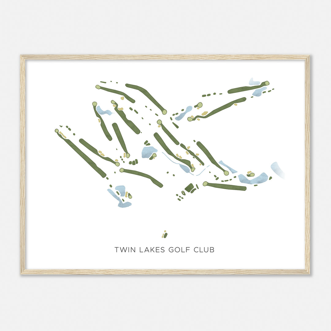 Print of Twin Lakes Golf Club Modern Map