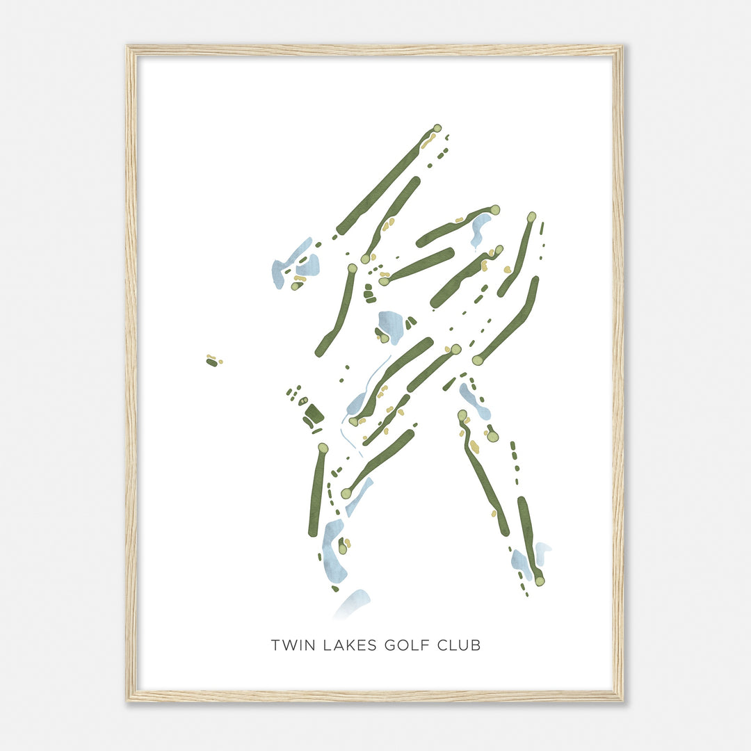 Print of Twin Lakes Golf Club Modern Map