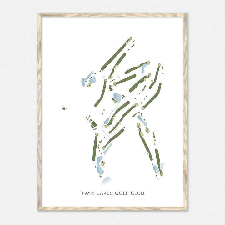 Print of Twin Lakes Golf Club Modern Map