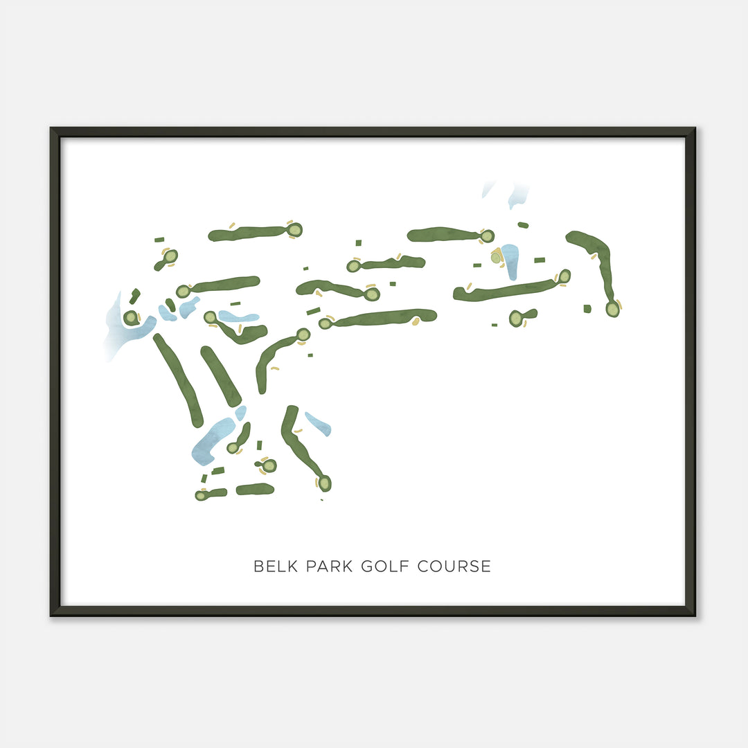 Print of Belk Park Golf Course Modern Map