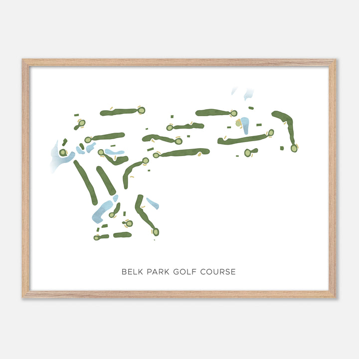 Print of Belk Park Golf Course Modern Map
