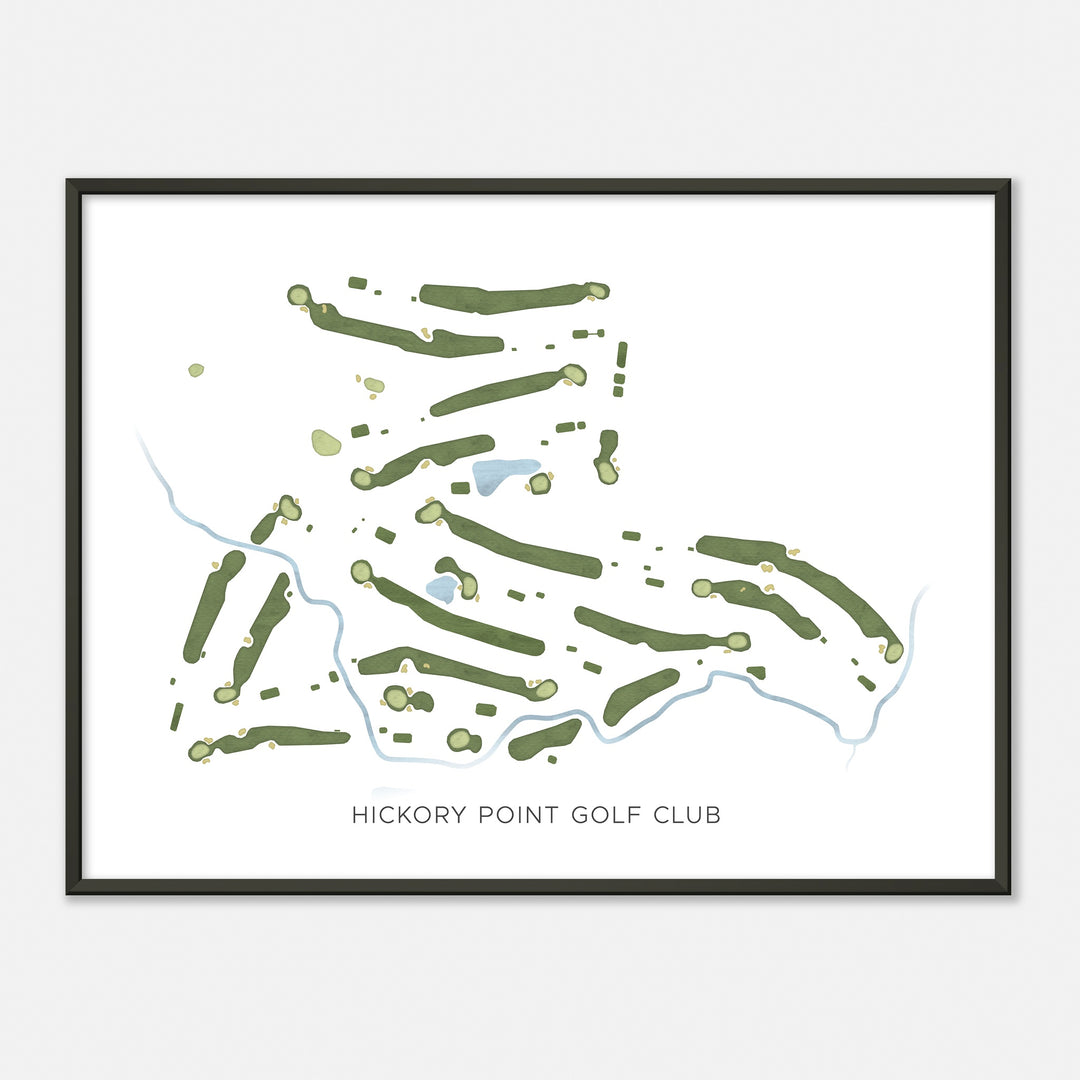 Print of Hickory Point Golf Club Modern Map
