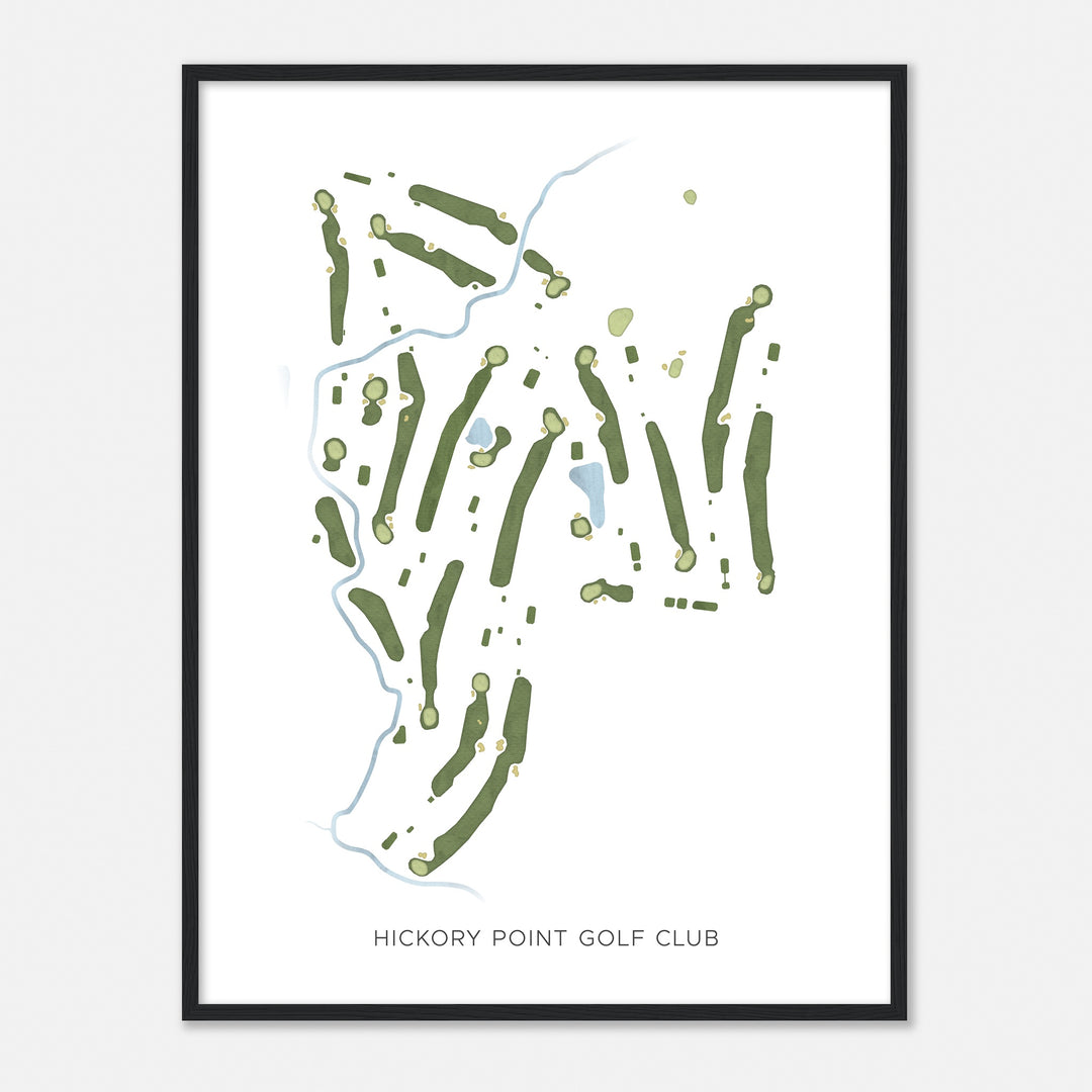 Print of Hickory Point Golf Club Modern Map