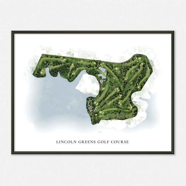 Print of Lincoln Greens Golf Course Classic Map
