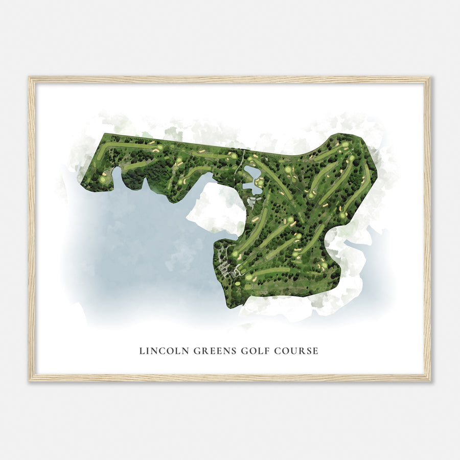 Print of Lincoln Greens Golf Course Classic Map