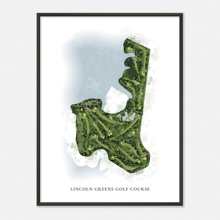 Print of Lincoln Greens Golf Course Classic Map