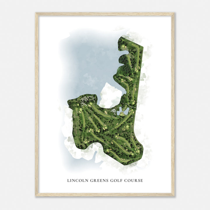 Print of Lincoln Greens Golf Course Classic Map