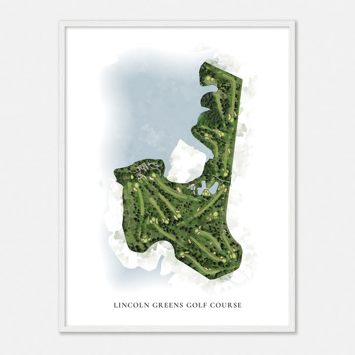 Print of Lincoln Greens Golf Course Classic Map