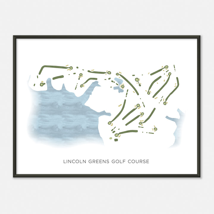 Print of Lincoln Greens Golf Course Modern Map