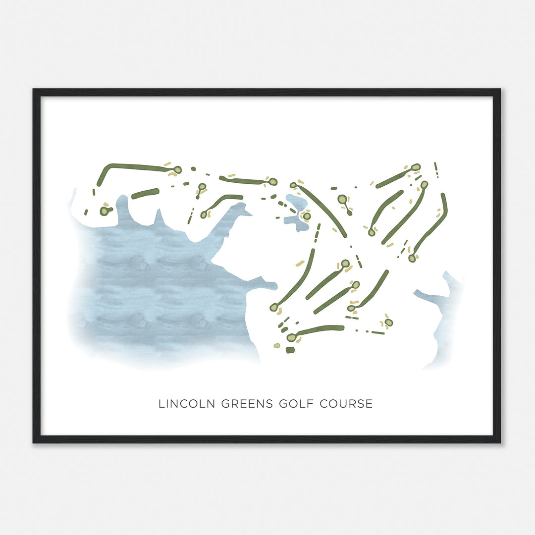 Print of Lincoln Greens Golf Course Modern Map