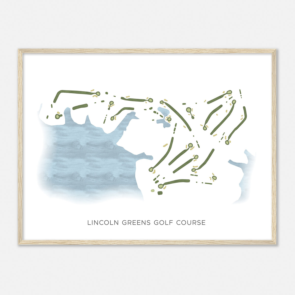 Print of Lincoln Greens Golf Course Modern Map