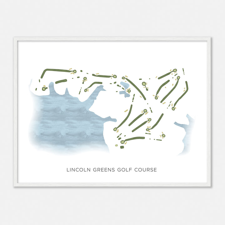 Print of Lincoln Greens Golf Course Modern Map