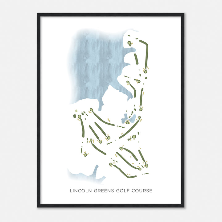 Print of Lincoln Greens Golf Course Modern Map