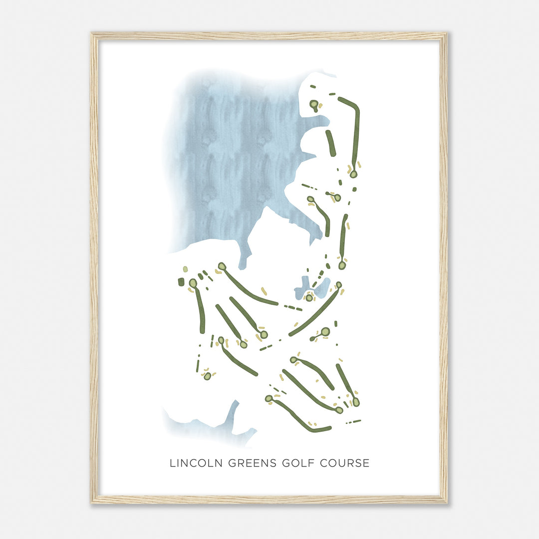 Print of Lincoln Greens Golf Course Modern Map