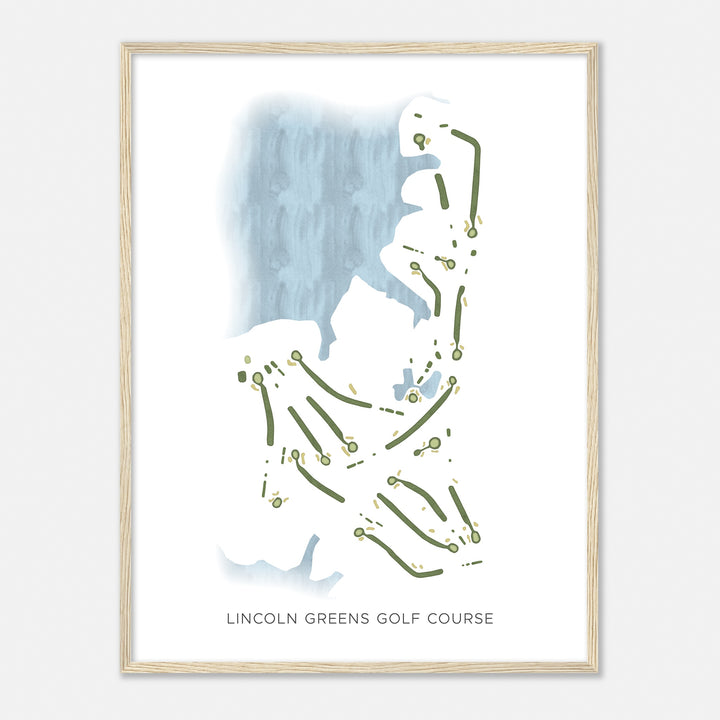 Print of Lincoln Greens Golf Course Modern Map