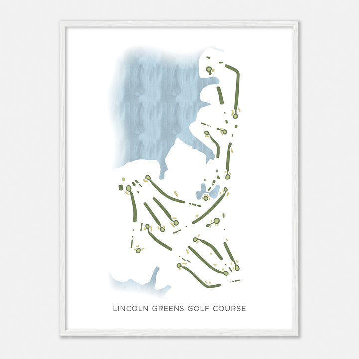 Print of Lincoln Greens Golf Course Modern Map
