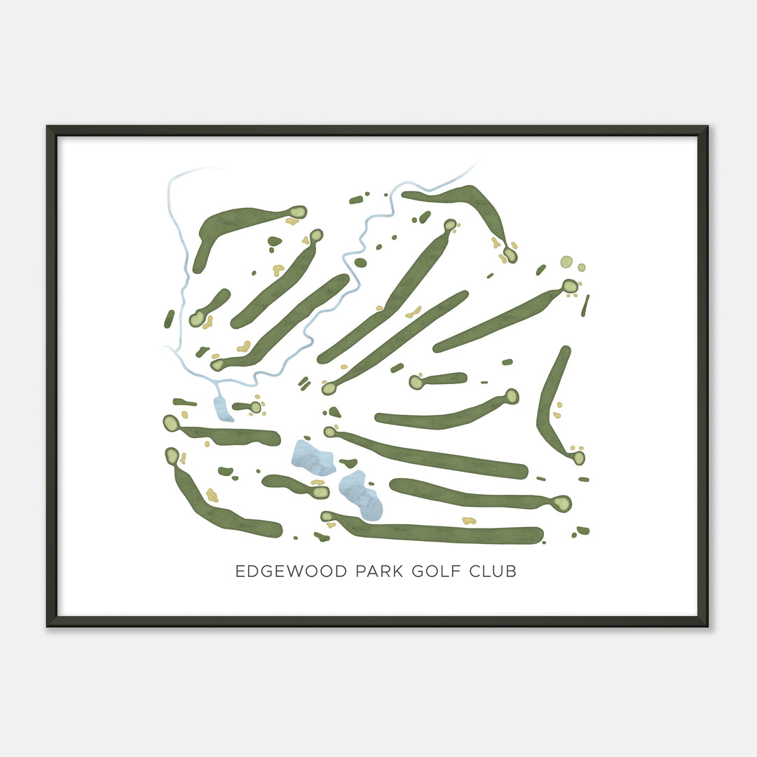 Print of Edgewood Park Golf Club Modern Map
